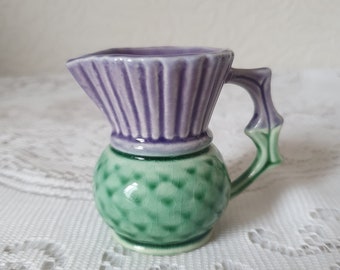 Vintage Scottish Thistle Jug by West Highland Pottery Dunoon Argyll