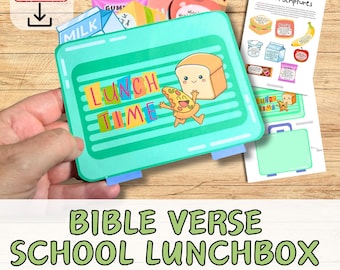 SCHOOL LUNCHBOX Bible Verse Craft Activity Kit for Kids. Sunday School/ Church/Homeschool DIY Lesson Plan Printable. Back to School