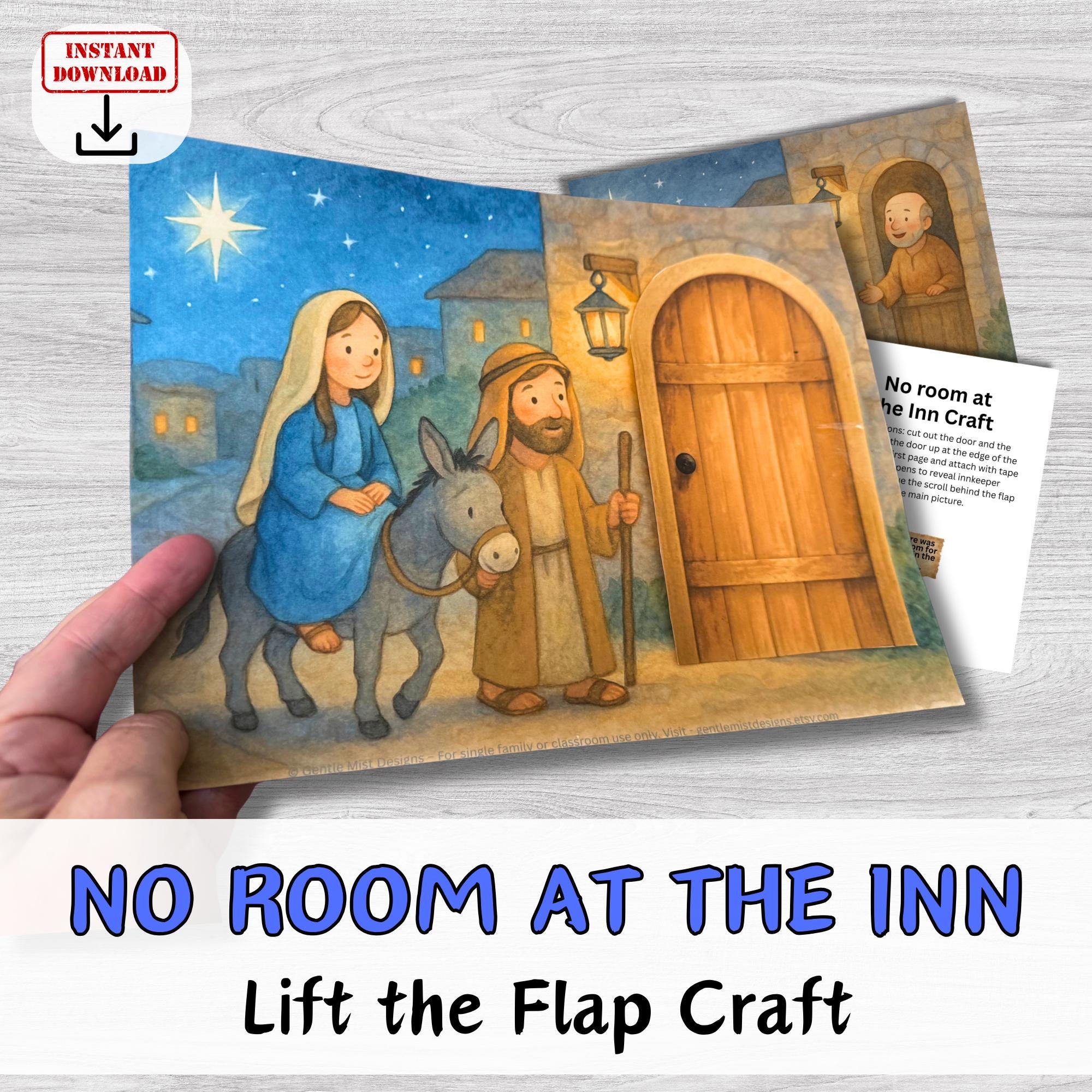 No Room at the Inn Craft Nativity Innkeeper Lift the Flap Printable…