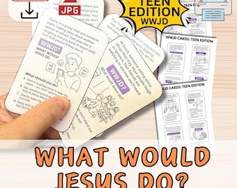 What Would Jesus Do? TEEN EDITION Bible Activity Cards. Youth Groups. Printable WWJD Scenario Cards Christian Church Homeschool Game Lesson