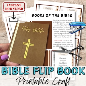 BOOKS of BIBLE Mini Flip Book Craft Aktivität für Kinder Bibel Christian printable. Sonntagsschule / Kirche Jugendgruppe DIY Unterricht / Homeschool Kit