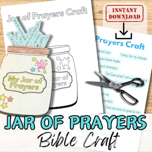 JAR of PRAYERS Bibel Handwerk Aktivität für Kinder. Sonntagsschule / kirchliche Jugendgruppe / Homeschool Kit. Einladungen zum Beten. DIY Bastel- und Stundenplan