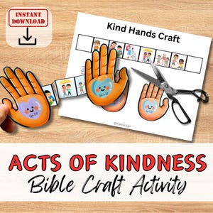 HANDLUNGEN DER KINDNESS Bibel Vers Papier Handwerk Aktivität für Kinder. Ausklappbare Sonntagsschule/Homeschool Kit. Druckbarer DIY Bibelvers-Lektionsplan