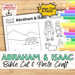 ABRAHAM & ISAAC Bibel Papier Handwerk Aktivität für Kinder druckbare DIY Cut Paste Kit Sonntagsschule / Kirche Jugendgruppe / Homeschool Lesson Plan