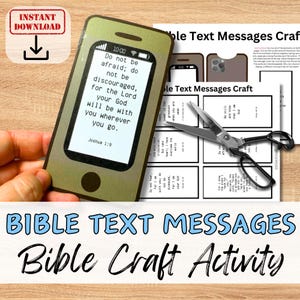 BIBEL TEXT NACHRICHTEN Handy Tägliche Verse Handwerk Aktivität für Kinder. Druckbare Sonntagsschule / Kirche Jugendgruppe. Bastelpackung. Heimatschule