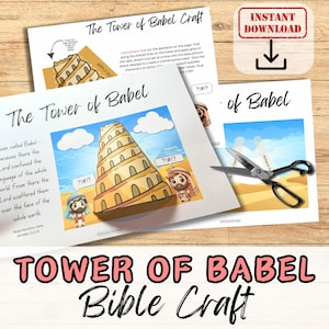 TURM von BABEL DIY Bibel Papier Handwerk Aktivität für Kinder. Sonntagsschule / Kirche Jugendgruppe / Homeschool Kit Fun Bibelgeschichten-Projekt