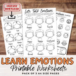 EN SAVOIR PLUS SUR LES ÉMOTIONS Activité éducative et amusante pour les enfants.  Feuilles de travail imprimables sur les sentiments. École/club enfants Groupe de jeunes. École à la maison