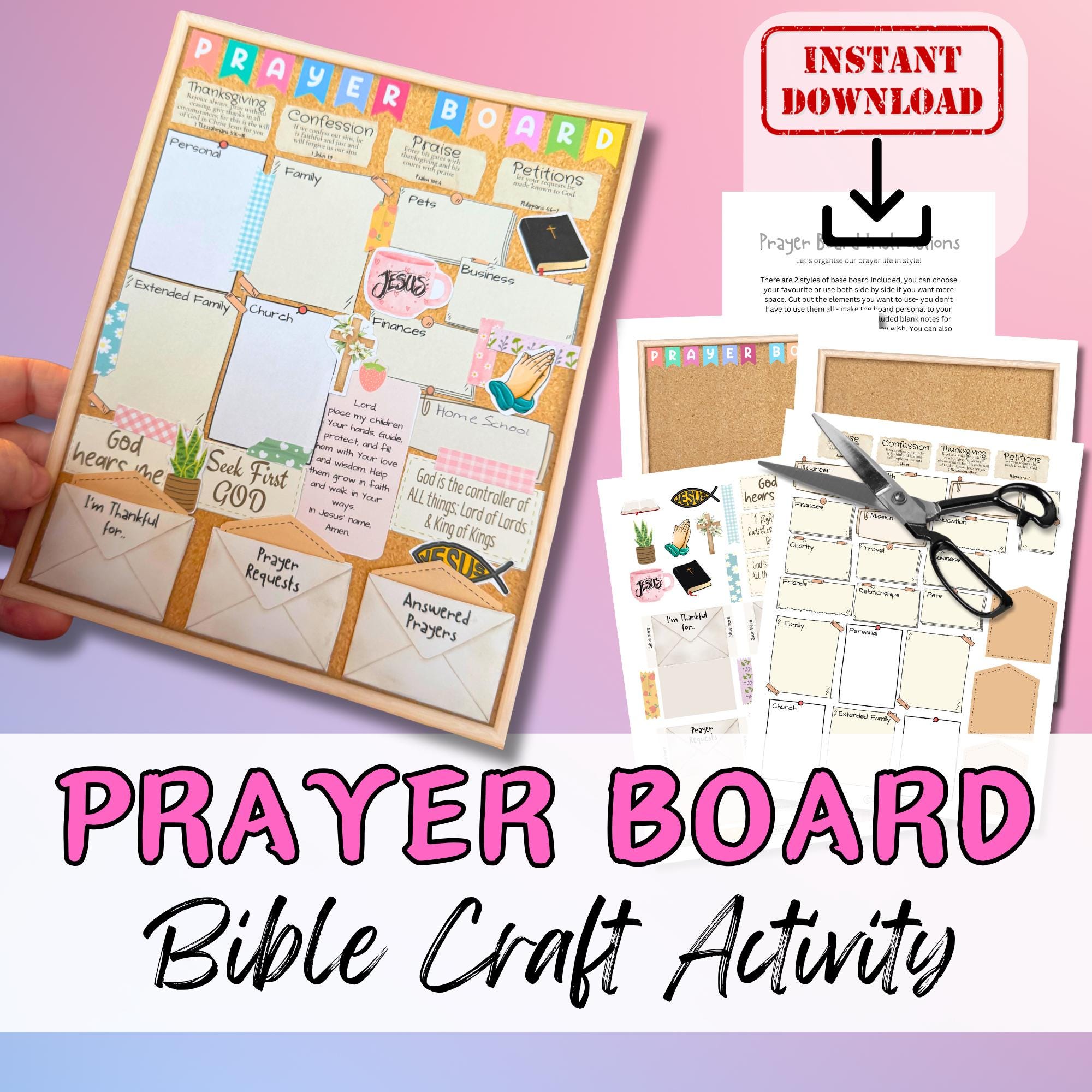 DIY Make Your Own PRAYER BOARD Bible Paper Craft Activity for Ladies ...