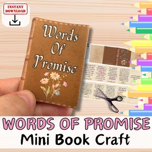 MINI BUCH - Worte der Verheißung - Bibel Handwerk Aktivität für Kinder. Sonntagsschule/Kirche Jugendgruppe DIY-Unterricht/Homeschool. Digital Druckbare KJV