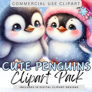 Imágenes prediseñadas de LINDOS PINGÜINOS. Gráficos para hacer tarjetas de diario basura. Imágenes PNG transparentes de alta calidad con 300 ppp. Clip art para uso comercial.