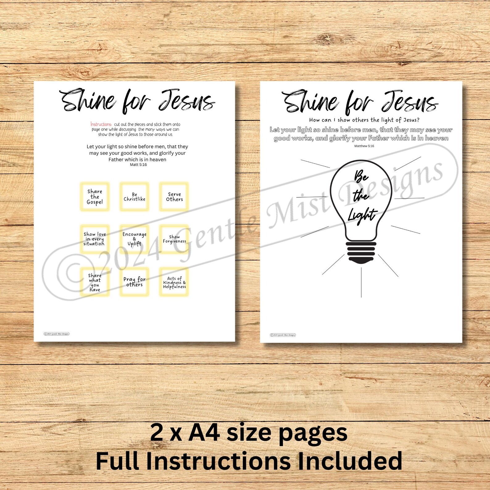 SHINE FOR JESUS Bible Paper Craft Activity for Kids. Sunday School ...
