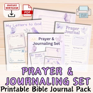 DIÁRIO DE ORAÇÃO e kit Cartas a DEUS para crianças e adultos Conjunto bíblico para impressão Escola dominical Igreja Juventude Educação domiciliar Atividade de estudo cristão