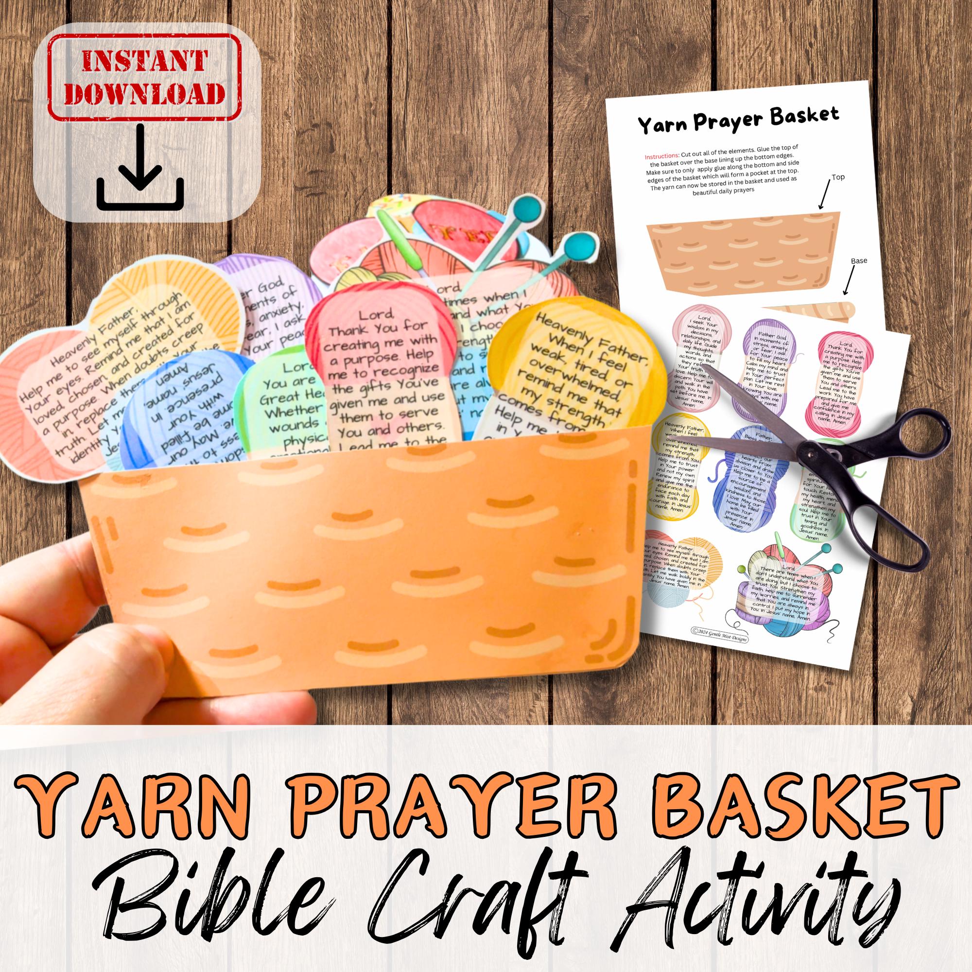 YARN PRAYER BASKET Bible Paper Craft Activity Kit for Adults & Kids ...