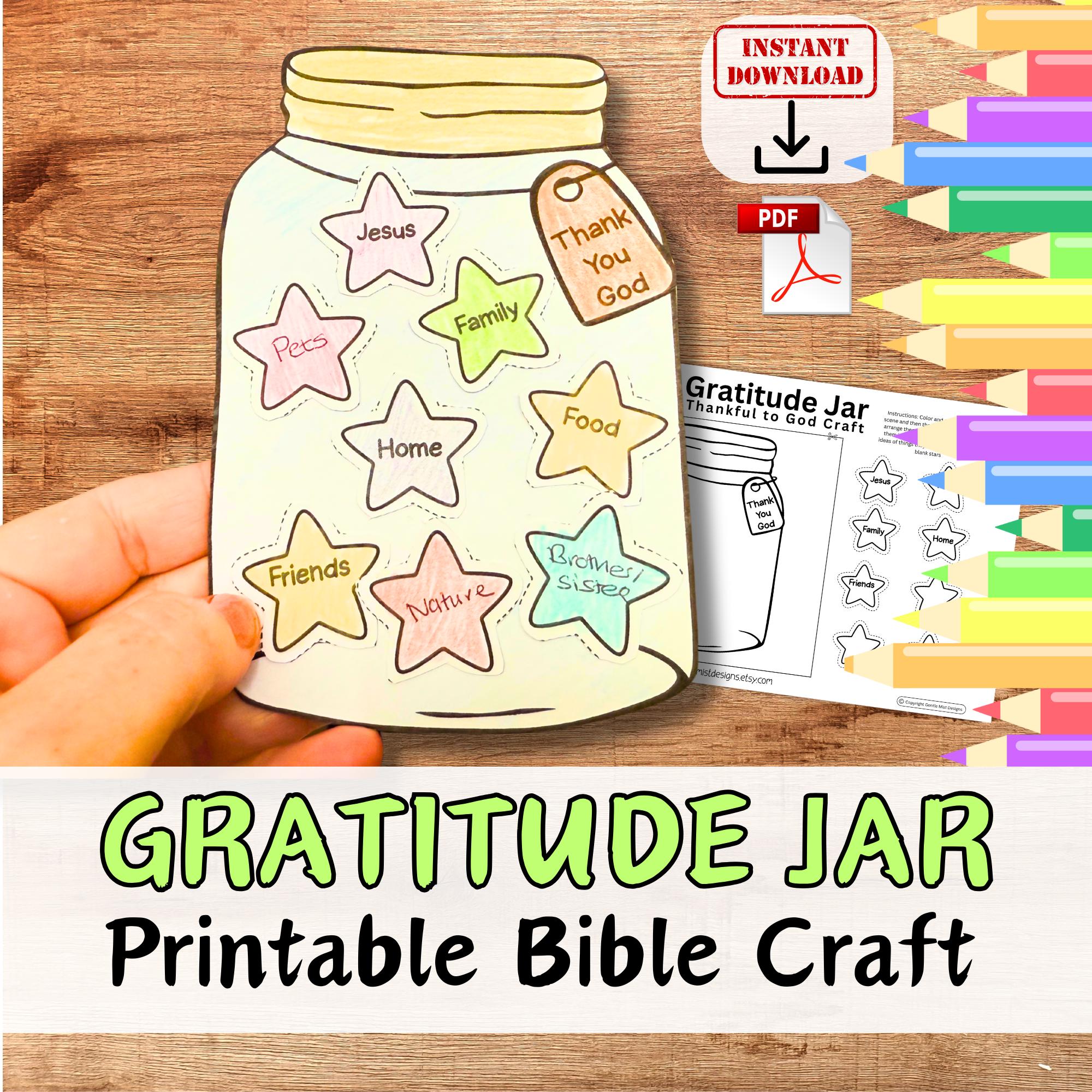 17 Spectacular Stars Crafts for Kids To Make Together 4 GRATITUDE STARS JAR Craft Activity for Kids. Bible Faith based…