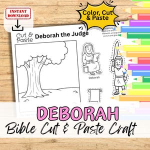DEBORAH Die JUDGE Bibelgeschichte Papier Handwerk Aktivität für Kinder.  Druckbares DIY Cut & Paste Kit Sonntagsschule/ Kirche Jugendgruppe/ Homeschool