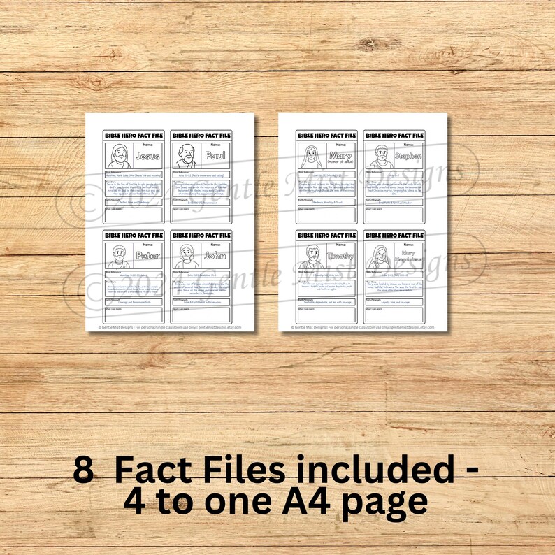 New Testament Bible Hero Fact Files Activity for Kids – Printable Bible ...