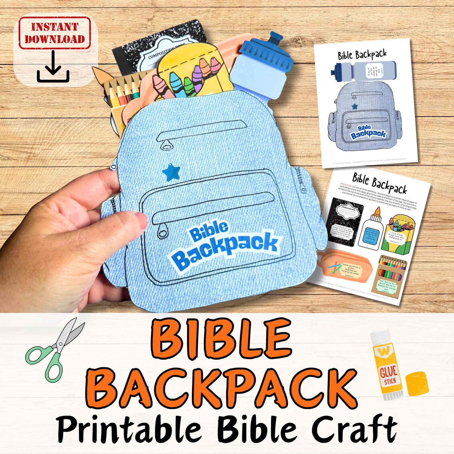 BIBLE BACKPACK - School Bible Scripture Verses Craft Activity Bag Kit ...