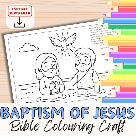 Baptism Of Jesus Activity Sheets John Baptizing Jesus Cartoon