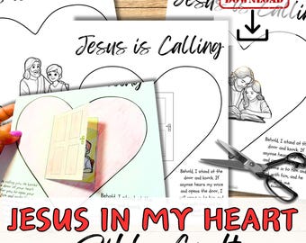 JESUS IS CALLING Bible Paper Craft Activity for Kids Behold I Stand At The Door Sunday School/ Church Youth group/Homeschool Lesson Plan Kit