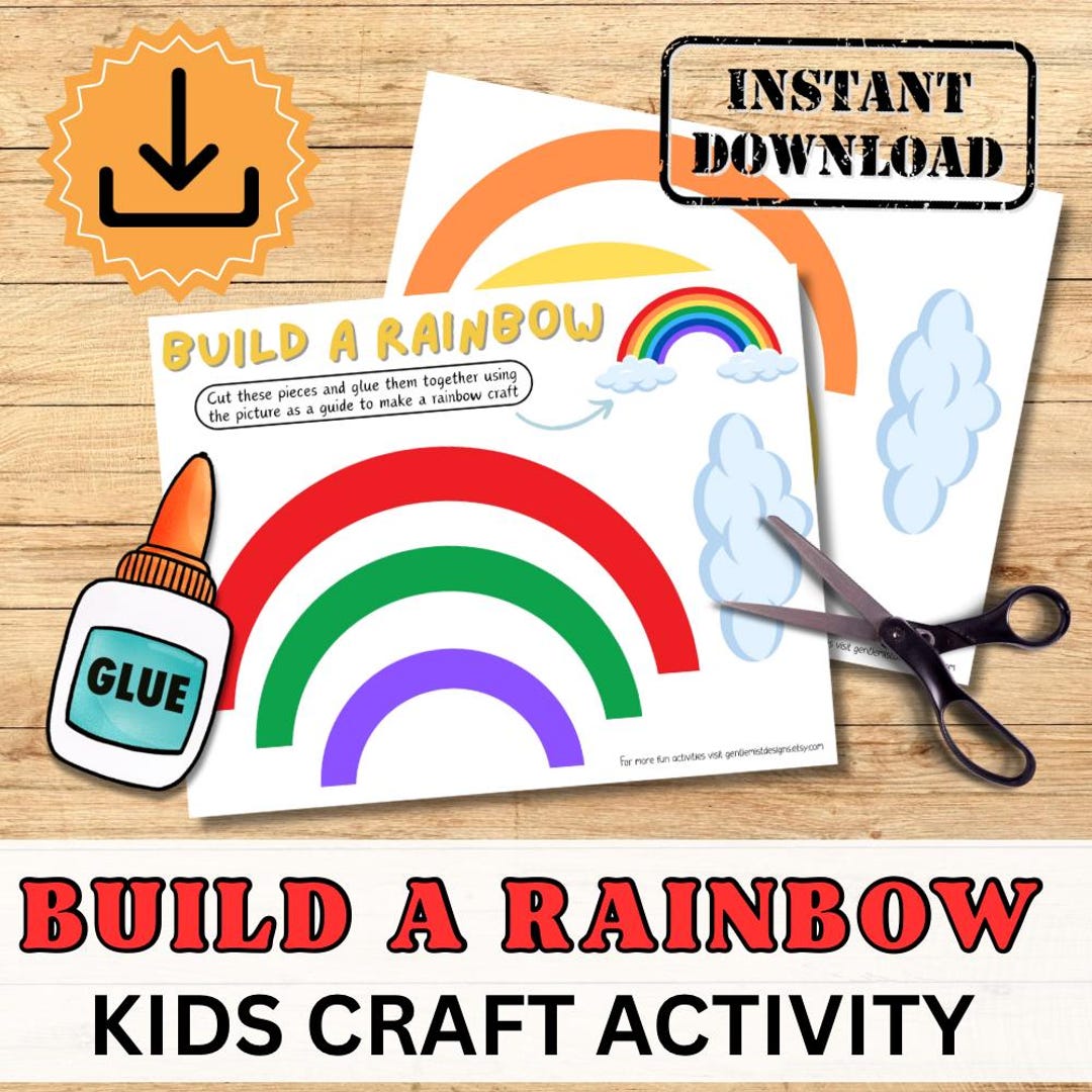 BUILD A RAINBOW Fun Nature Paper Craft Activity for Kids. Printable ...