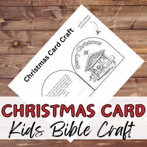 MINI WEIHNACHTSKARTE Handwerk Bibel Vers Aktivität für Kinder Christian druckbare. Sonntagsschule / Kirche Jugendgruppe DIY Lesson / Homeschool Kit