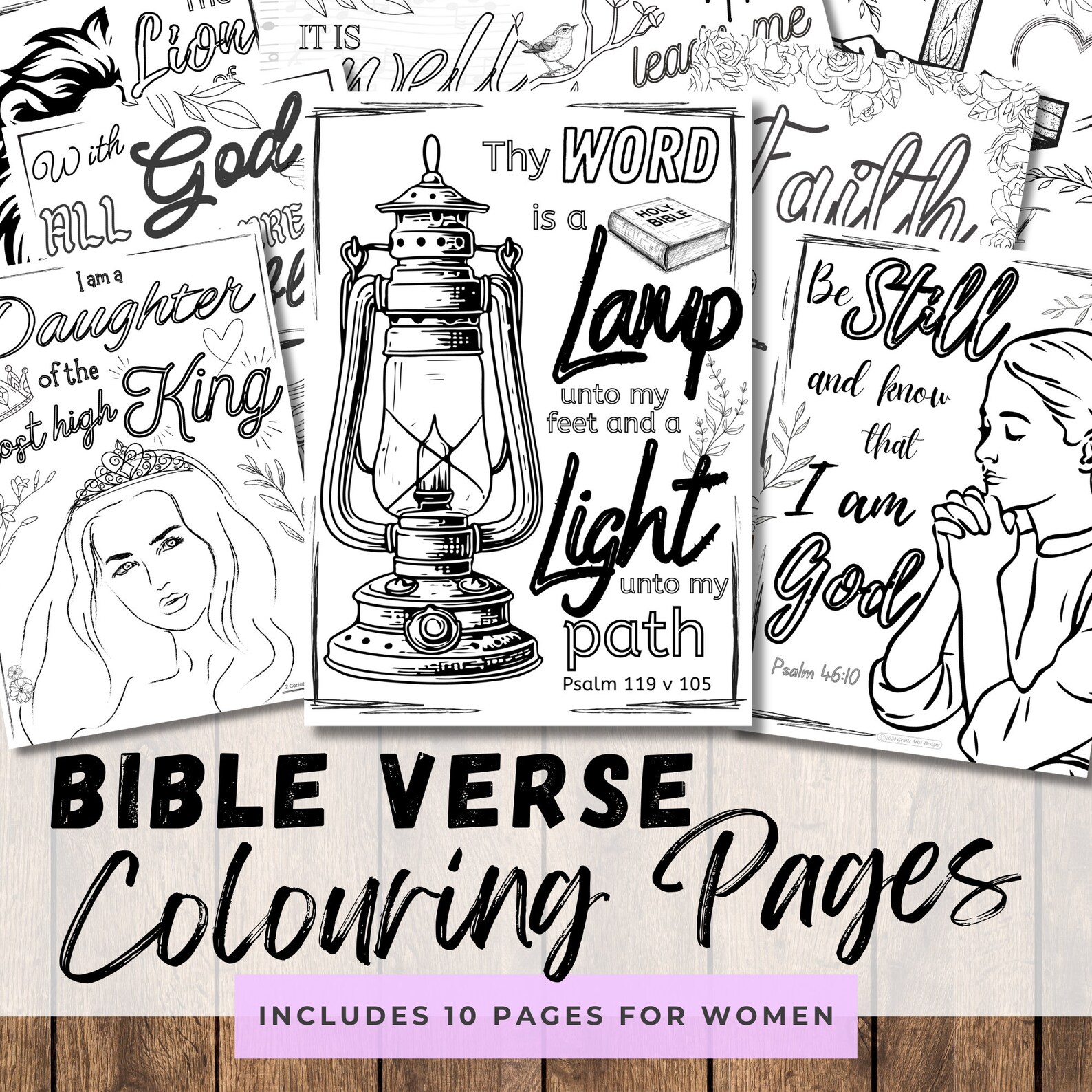 Bible Verse Colouring Pages for Women. Christian Faith Based PRINTABLE ...