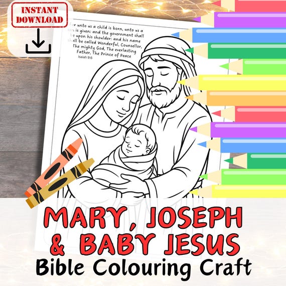 Jesus Mary And Joseph Coloring Page Sunday School Pin On Nativity