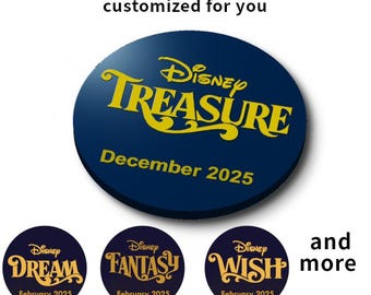 Magnet mit DCL Schiffsname und Datum (10,5 cm) - Personalisierte Disney Türdekoration oder Souvenir
