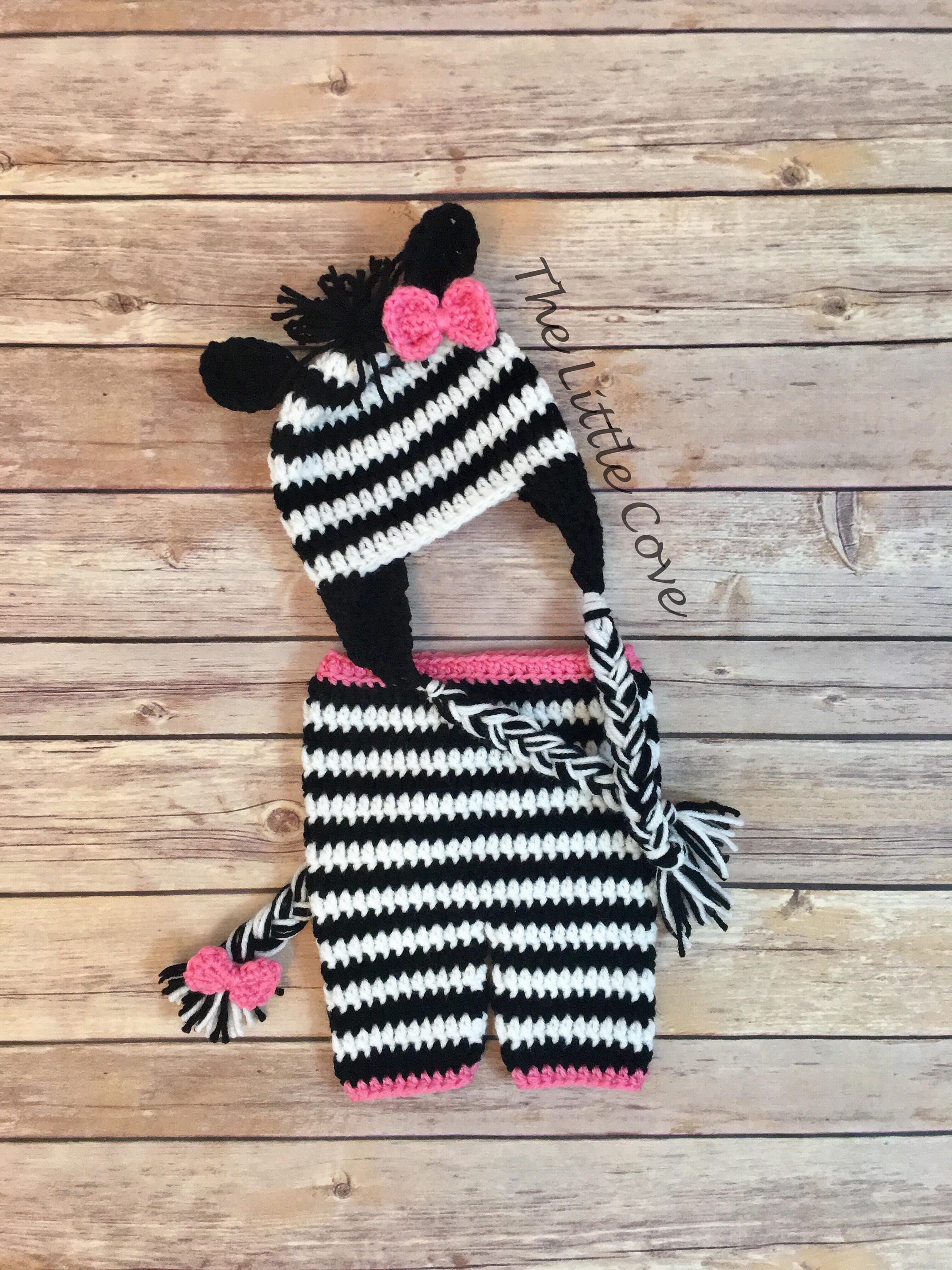 Zebra Hat Baby Zebra Hat Crochet Zebra Hat Knit Zebra Hat Etsy