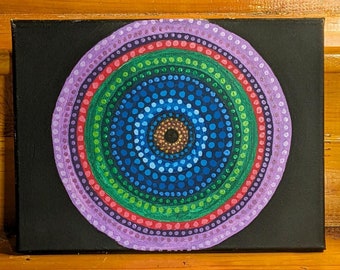 Centered: Hand-painted Mandala, Acrylic, 11x14