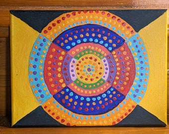 Safari: Hand-painted Mandala, Acrylic, 11x14