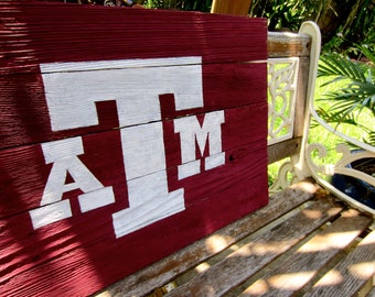 A&M University Rustic Sign