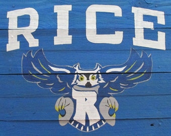 Rice University Owls Rustic Sign
