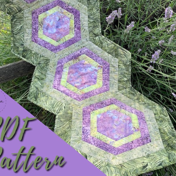 Hexagonal Table Runner Pattern PDF instant download