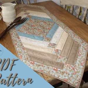 Chevron table runner - PDF PATTERN - patchwork home decoration