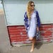 Maxi Kimono Jacket, 100% Asian cotton sarong fabric, blue and grey floral design