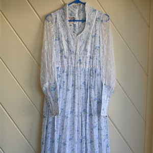 Vintage Gunne Sax blue prairie dress size 9 cottagecore image 1