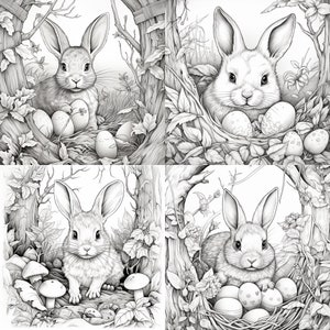 12 coloring pages, easter themed, printable and digital, resell rights, plr image 4