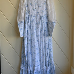 Vintage Gunne Sax blue prairie dress size 9 cottagecore image 3