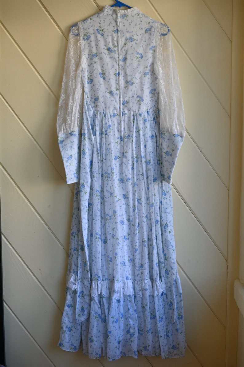 Vintage Gunne Sax blue prairie dress size 9 cottagecore image 3