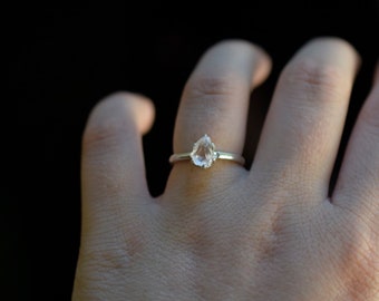 Engagement Ring, Raw Diamond Ring, Diamond Ring, uncut engagement ring, Rough Uncut Raw Stone Promise Simple Solitaire Minimalist Dainty