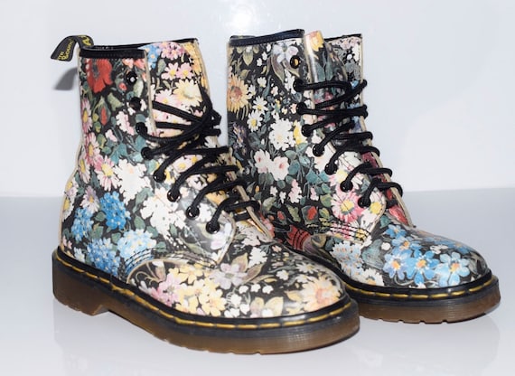 dr martens flower boots