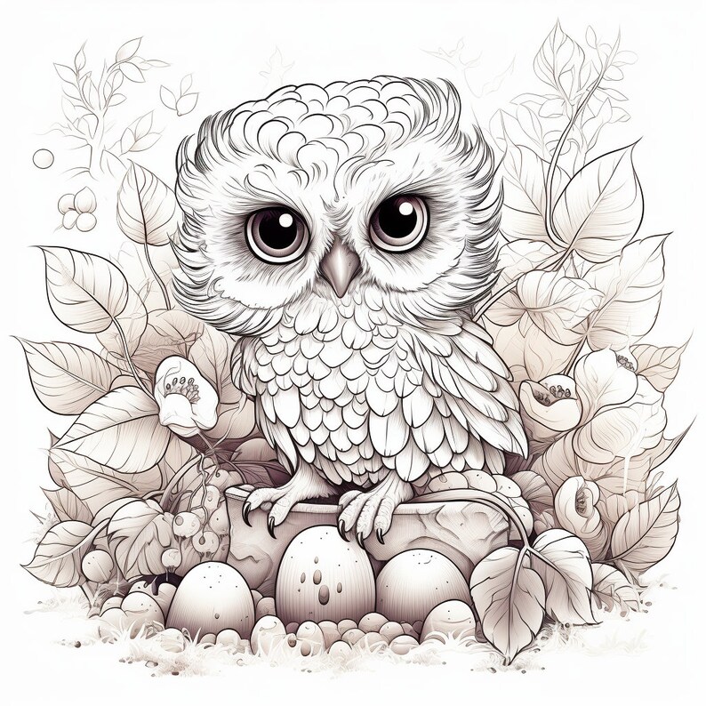 12 Owl Coloring Pages, Adults and Children Printable and Digital - Etsy