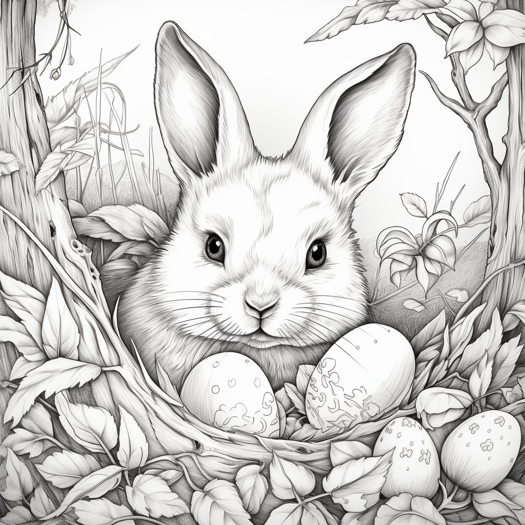 12 Coloring Pages, Easter Themed, Printable and Digital - Etsy