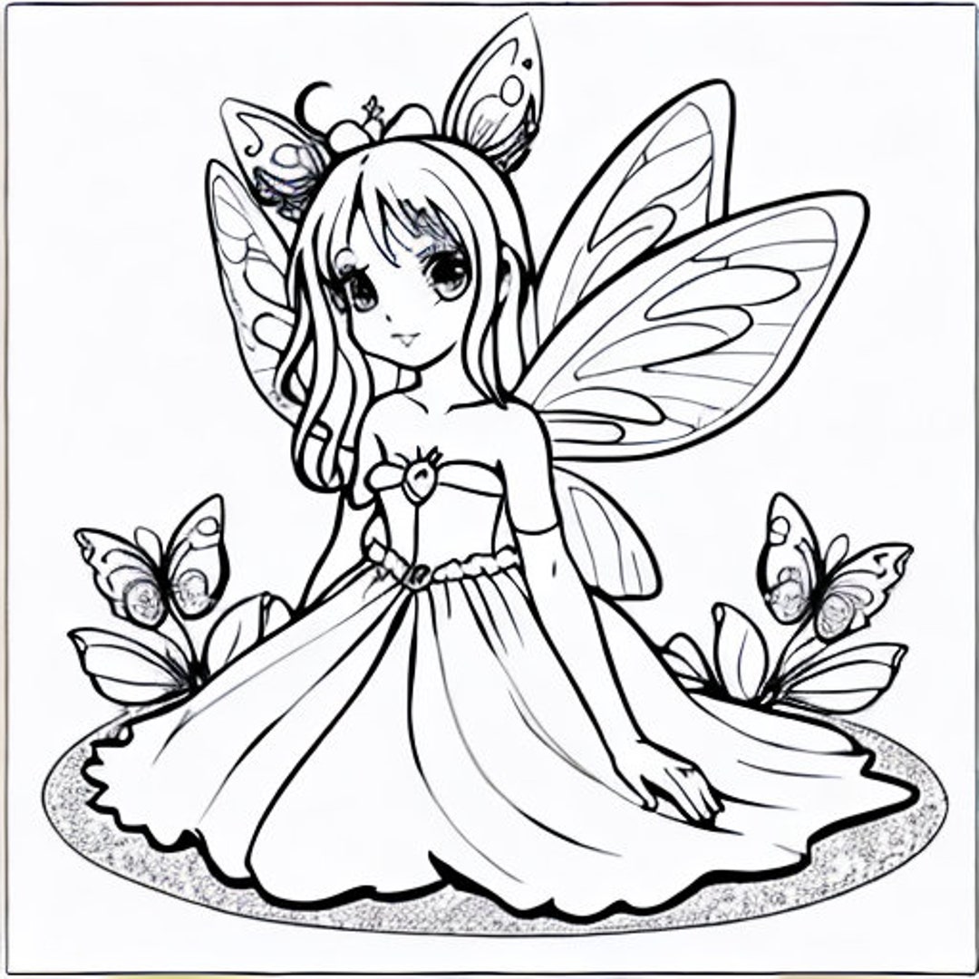 1,200 Fairy Coloring Pages for Adults and Children Printable and ...