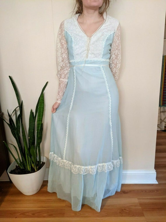 vintage 1970’s Gunne Sax Style Cottagecore Dress Prai… - Gem