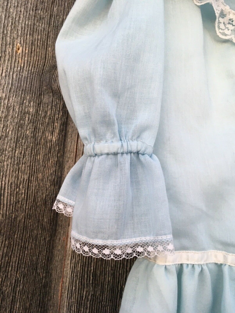 Rare size 15 dress light blue Gunne Sax cottagecore vintage boho 1970s prairie romantic renaissance bridal collection image 5