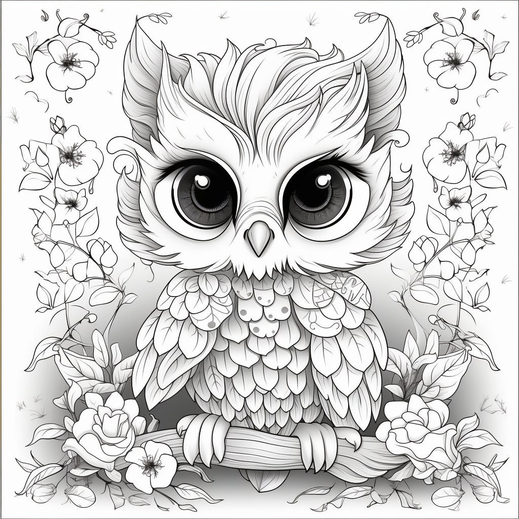 12 Owl Coloring Pages, Adults and Children Printable and Digital, Resell Rights, Plr - Etsy