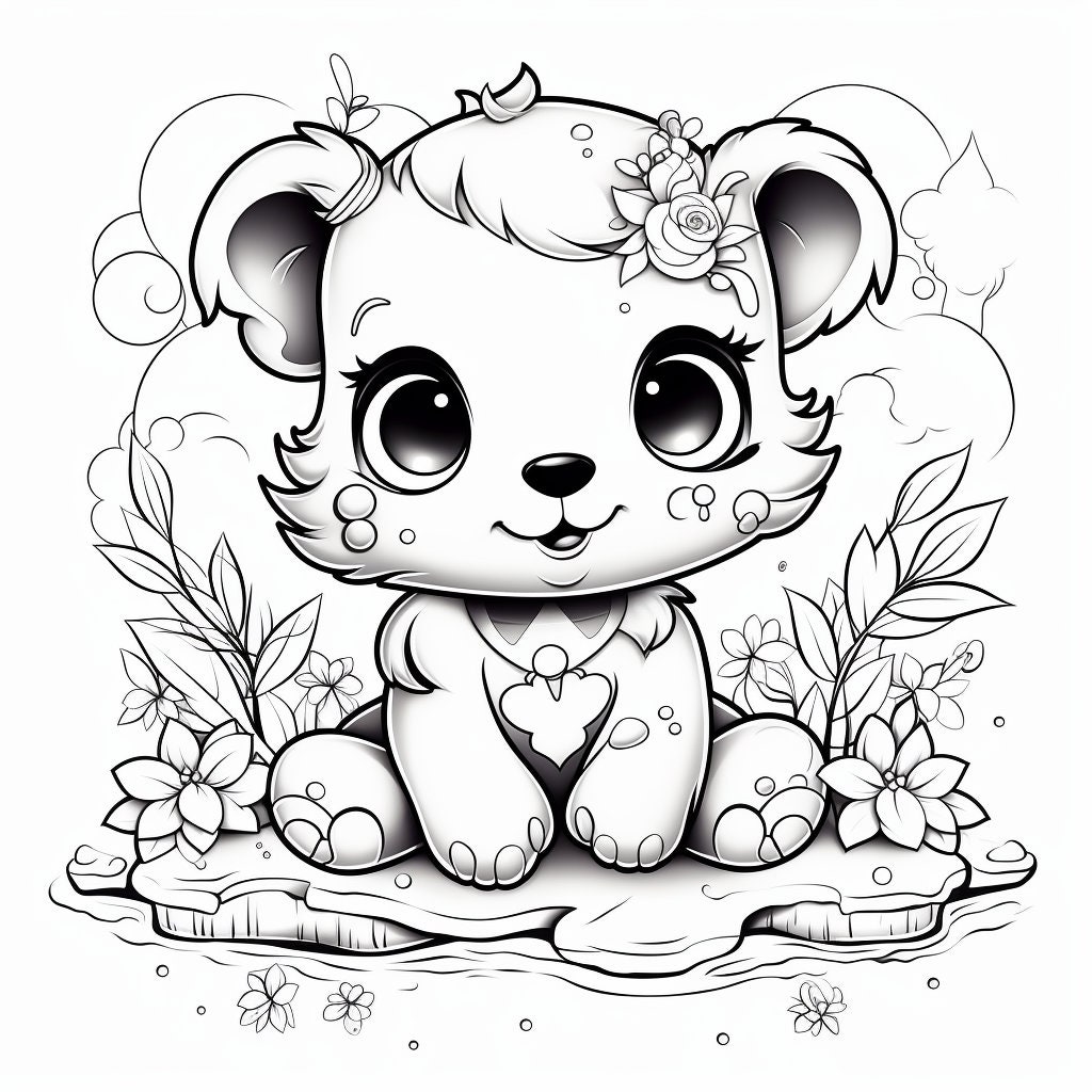 12 Bear Coloring Pages, Adults and Children Printable and Digital ...