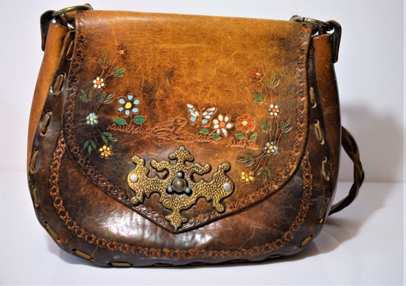 boho leather purse